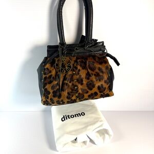 Surimi Leopard Pattern Pony Hair Mini  Satchel   Bag